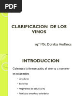 Clarificacion de Los Vinos: Ing° Msc. Doraliza Huallanca