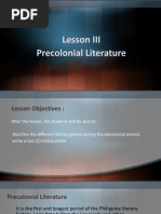 Lesson III Precolonial Period