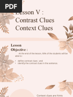 Lesson V: Contrast Clues Context Clues