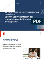 SESIÓN 05: Presentación Del Primer Informe Del Trabajo de Investigación