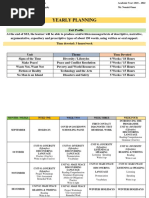 Yearly Planning 2nd Year L.P