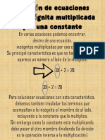 Ecuaciones Con Incógnita Multiplicada Por Una Constante