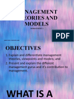 Management Theories and Models