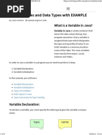Java Variables and Data Types With EXAMPLE