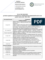 Plan de Măsuri Referitoare La Procedurile Privind Admiterea În Liceu 2021-2022