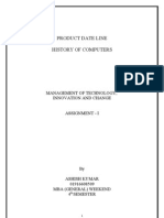 Product Date Line History of Computers: Management of Technology, Innovation and Change