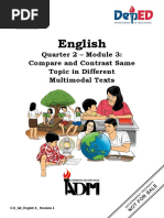 English8 Q2 Mod3 Compare and Contrast Same Topic in Different Multimodal Texts V8