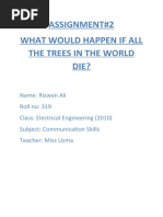 Assignment#2 What Would Happen If All The Trees in The World Die?