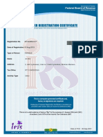 TaxPayer Registration Certificate