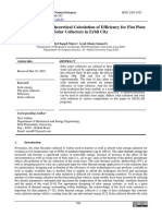 Experimental and Theoretical Calculation of Efficiency For Flat Plate Solar Collectors in Erbil City