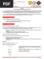 Topic 2 Elimination of Arbitrary Constants: Differential Equations