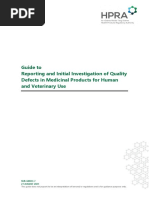 Sur g0023 Guide To Reporting and Initial Investigation of Quality Defects in Medicinal Products For Human and Veterinary Use v7