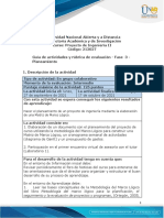 Guía de Actividades y Rúbrica de Evaluación - Unidad 2 - Fase 3 - Planeamiento