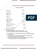 CBSE Clas 7 Maths Worksheet - Simple Equations