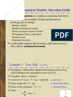 CH 1.1: Basic Mathematical Models Direction Fields: Differential Equations Are Equations Containing Derivatives