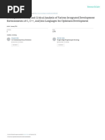 A Comparative Study and Critical Analysis of Various Integrated Development Environments of C, C++, and Java Languages For Optimum Development