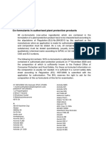 Co-Formulants in Authorised Plant Protection Products (1 November 2020)