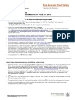 Application Form FA10C New Custom Food Control Plan Under Food Act 2014