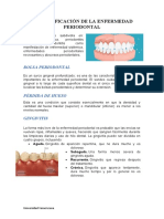 Clasificación de La Enfermedad Periodontal