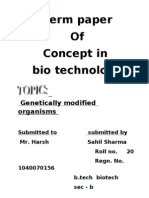 Term Paper of Concept in Bio Technology: Genetically Modified Organisms