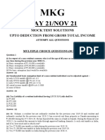 MAY 21/NOV 21: Mock Test Solutions Upto Deduction From Gross Total Income