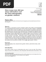 Silba M. How Many Men Did You Sleep With Before Me? An Auto-Ethnography On Gender Violence Current Sociology 2016