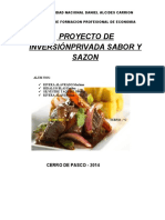 PROYECTO de Inversion Privada de Sabor y Sazon