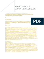 Demanda Por Cobro de Bolívares Con Una Letra de Cambio