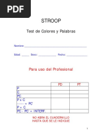 Test de Stroop Protocolo