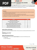 Face Prep Infosys Slot Analysis 22nd Aug 2021 Slot 1 V2.0