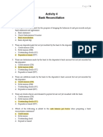 Activity 4 Bank Reconciliation: Multiple Choice: Theories