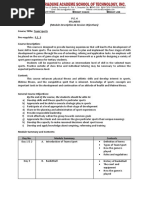 (Module Description & Session Objectives) : P.E. 4 Syllabus