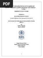 A Study On The Relationship Between Service Quality and Customer Satisfaction of Public and Private Sector Banks in Cochin.