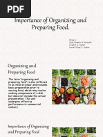 Importance of Organizing and Preparing Food - Group 1 Cookery