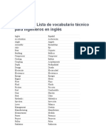 Lista de Vocabulario Técnico para Ingenieros