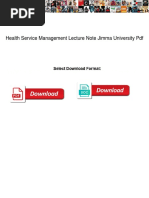 Health Service Management Lecture Note Jimma University PDF