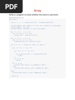 Array: Write A C Program To Check Whether The Matrix Is Symmetric