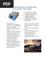 Testing Instrumentation For Exhaust Gases From Petrol or LPG Engines