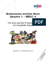 Quarter 1 - MELC 4: Mathematics Activity Sheet