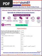 Expected Approximation Questions For Bank Prelims Exam