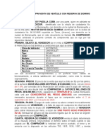 Contrato de Compraventa de Vehículo Con Reserva de Dominio