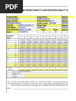 Gage Repeatability and Reproducibility Data Sheet