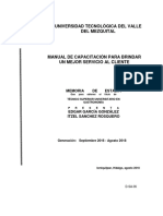 Manual de Capacitación para Brindar Un Mejor Servicio Al Cliente