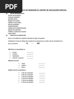 Informe Pedagogico de Remision Al Centro de Educación Especia - La Paz