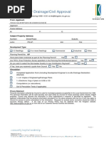 Application For Drainage - Civil Approval 2016