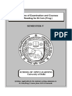 Semester-V: Scheme of Examination and Courses of Reading For B. Com. (Prog.)