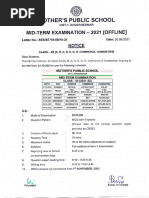 Mother'S Public School: Mid-Term Examination - 2021 (Offline)