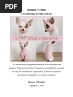 Crochet Pattern Toy Chihuahua Sweater and Hat