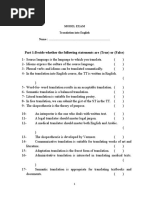 Part 1:decide Whether The Following Statements Are (True) or (False)