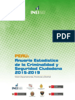 Perú Anuario Estadístico de La Criminalidad y Seguridad Ciudadana 2015-2019 - Visión Departamental Provincial y Distrital